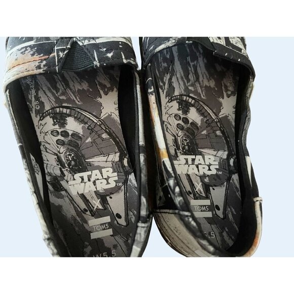 TOMS x Star Wars Canvas Slip On Shoes Size 5.5 - Picture 4 of 8